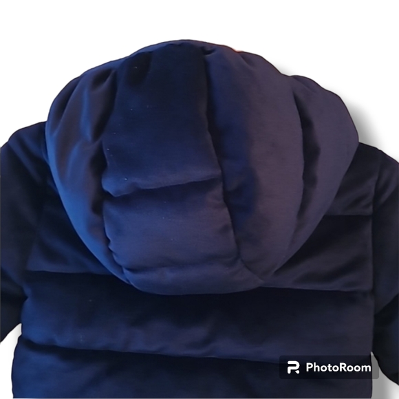 Guess Boy's Navy Velvet Puffer Coat - Picture 5 of 11